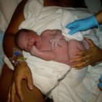 Birth Picture of Baby with Cord Still Attached